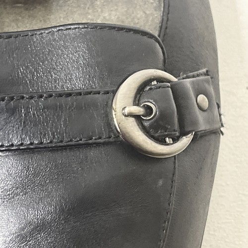 Merona Shoes Women's Size 11 ALMA Black Slip-on Pumps HEELS BUCKLE LEATHER - Picture 5 of 13
