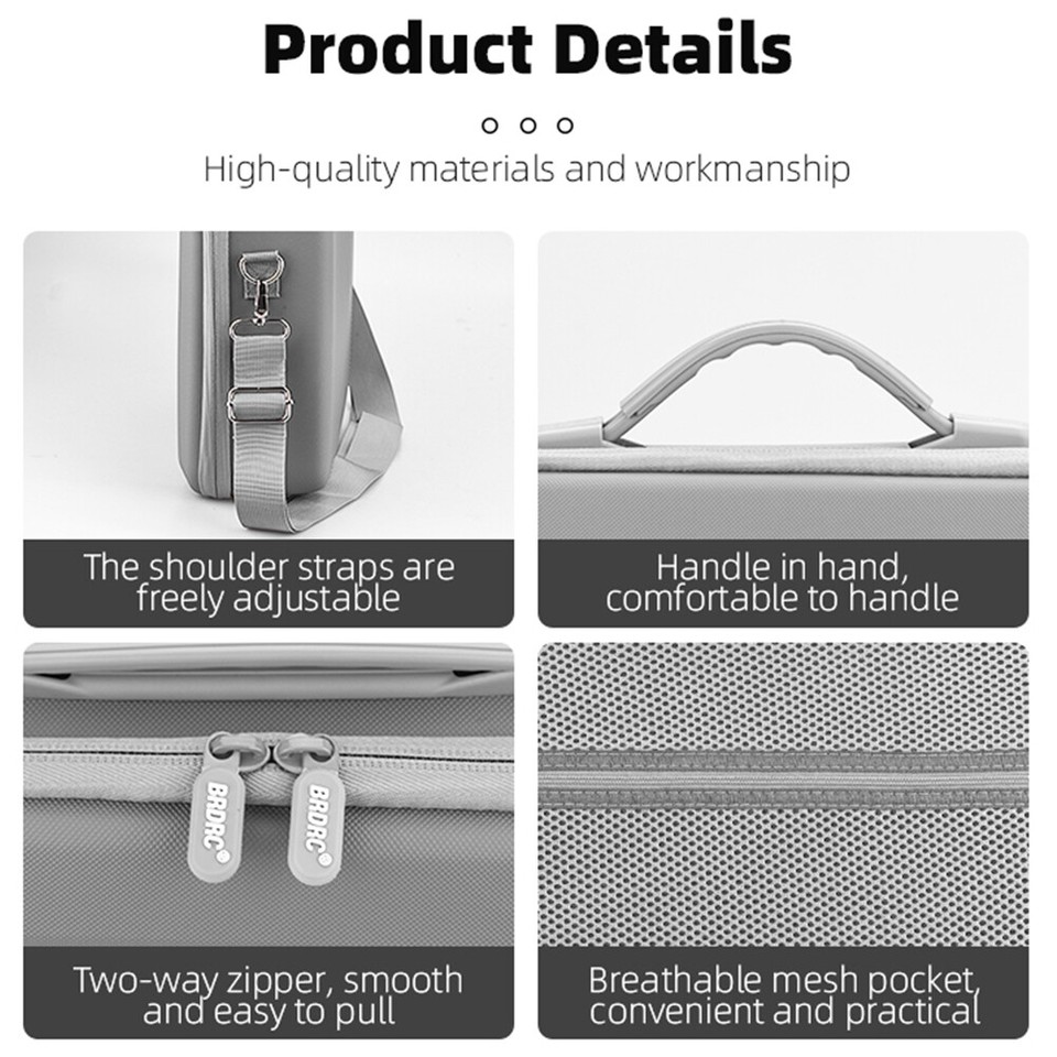  Waterproof Handbag PU Leather Portable Carrying Bag Case Hard Shell