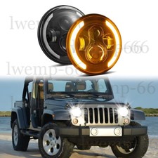 7 Inch Round Led Headlights Hilo Drl Angel Eyes For Jeep Wrangler Jk Tj Cj Jl