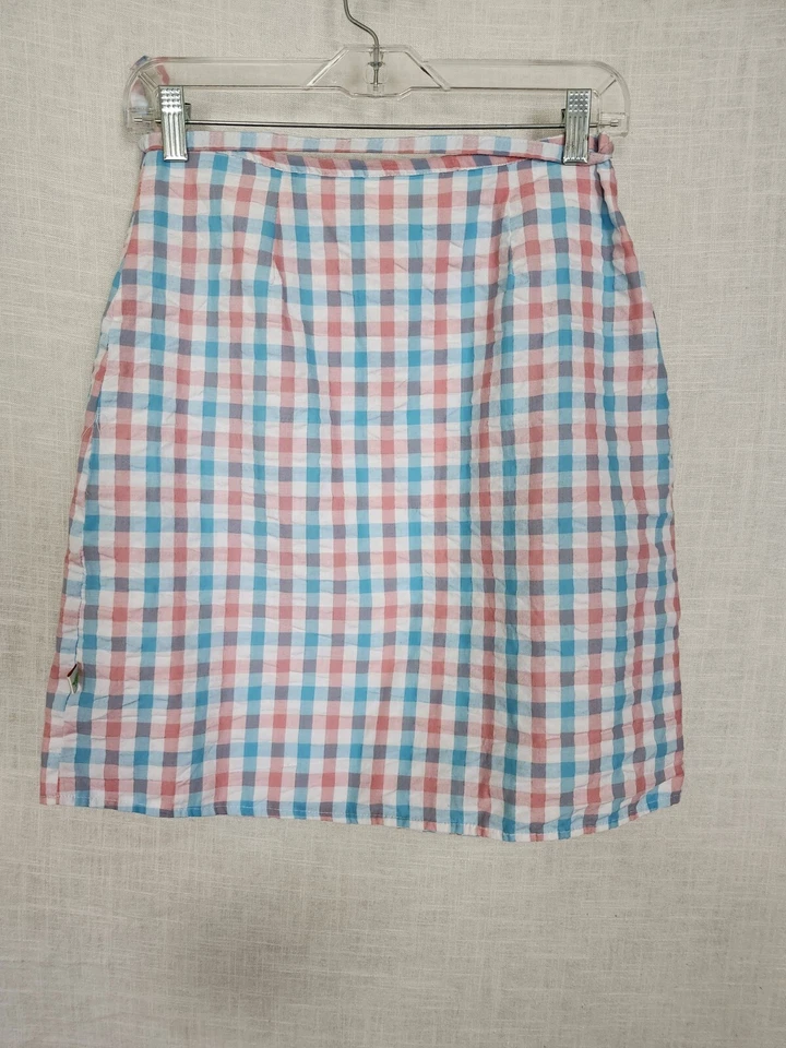 Lolly Wolly Doodle Wrap Around Skirt - Light Pink, Blue and White - Image 3 of 4