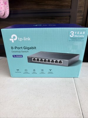TP-Link TL-SG608 8-Port Gigabit Desktop Switch - Steel Gray NEW OPEN !!!