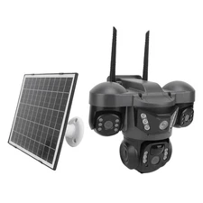 AI Solar Camera 6K Triple Lens WiFi PTZ PIR Detection