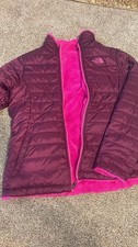 The North Face Girls Purple/Pink Fleece Lined Puffer Jacket XL Full Zip