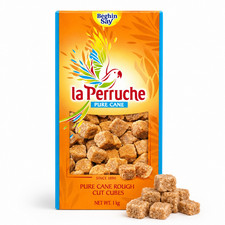La Perruche Brown Rough Cut Sugar Cubes 1kg Pure Cane Sugar for Tea Coffee
