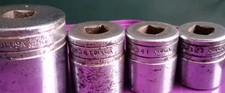 4x SNAP-ON Underline 1/2" DRIVE  12 POINT LARGE SOCKETS A/F SW  1” TO 1-1 /2"
