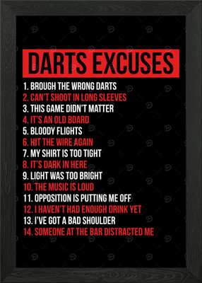 Darts Ausreden für Freunde Gerahmtes Wandbild Poster Leinwandbild Bild