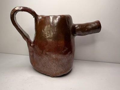 Clay Pottery Handmade Artistic Glazed Watering Can for Indoor Plants Approx. 8oz