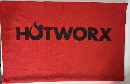 Hotworx rot Yoga Handtuch 79" x 30" rutschfester Greifer unten Training Fitnessstudio Übung