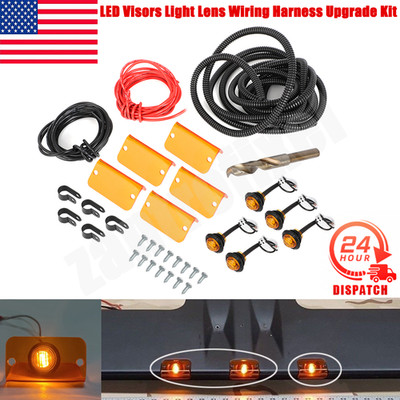 LED Light Lens Lenses Wiring Harness Upgrade Kit For Cab Moonvisor Hardware Set