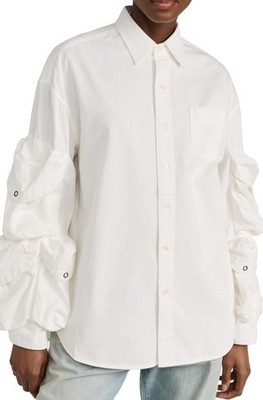 NWT R13 Multi-Pocket Workwear Shirt in White Size XS