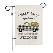 Sweet Home Lemon Truck Farmhouse Rustic Small Summer Garden Flag 12x18 Inches