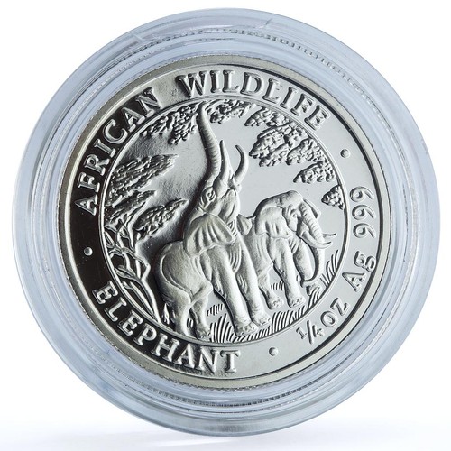 Zambia 1000 kwacha Elephant KM-183 African Wildlife Fauna proof silver coin 2003