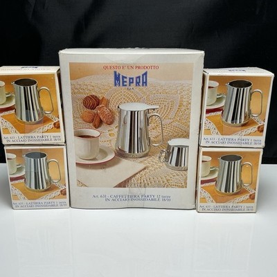 Mepra Italy 18/10 Stainless Milk Pitcher Set (4) Tazze 1 + (1