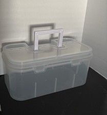 Multi-Purpose Craft/Hobby Tote Plastic Storage Case Clear 14 X 7.5 X 6.75