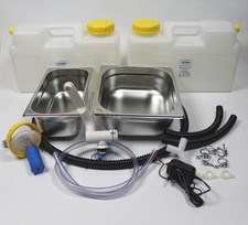 230V Minik&uuml;che Verkaufsstand Bausatz Sp&uuml;le 325x265x100x 325x176x100 Doppelbecken