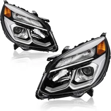 For 2016 2017 Chevy Equinox Factory Halogen Chrome Headlight 16 17 Headlamp Pair