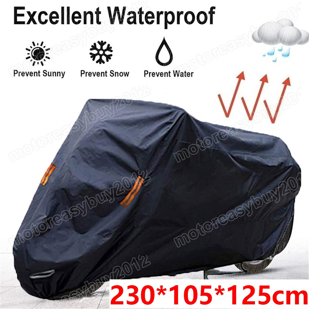 XL Heavy Duty Motorbike Motorcycle Cover Waterproof Rain Snow Dust UV Protector