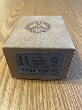 New Box 1 Gross #9 x 1-1/4" Blued Steel Round Head Wood Screws Slotted USA