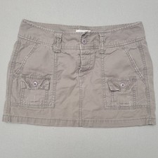 American Eagle Cargo Mini Skirt Beige Canvas Womens Size 4