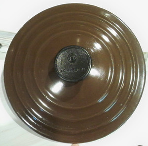 Le Creuset 7.5” B Lid Only Replacement Round Brown Enamel