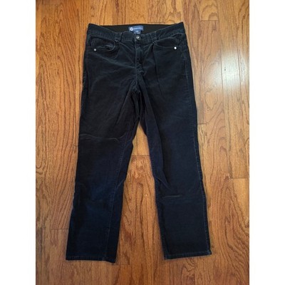 Democracy Ab Solution Dark Gray Corduroy Straight Leg Jeans Size 12P
