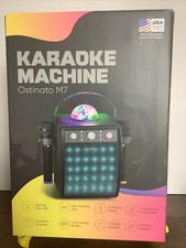 MASINGO M7 30W Karaoke Machine   2 Wireless Mics, Disco Lights, TV Cable. NEW 