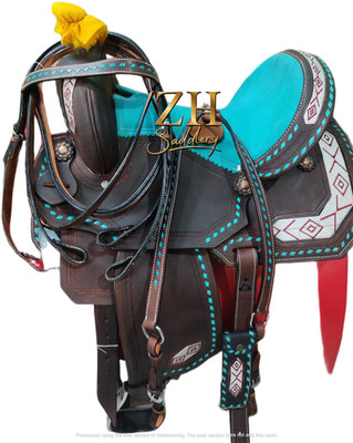 Horse Saddle Western Leather Tooled Carved Barrel Racing Racer Trail Equestrian