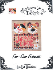 Barbara Ana FUR-EVER FRIENDS Cross Stitch Pattern Only ~ cat / dog / paw prints