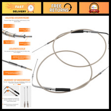Stainless Steel Braided Throttle Idle Cable Wire Kit For Harley Road King Dyna S Stainless Steel Braided Throttle Idle Cable Wire Kit For Harley Road King Dyna S