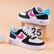 Bubblegum Handpainted Shoes (Pink/Blue/black)