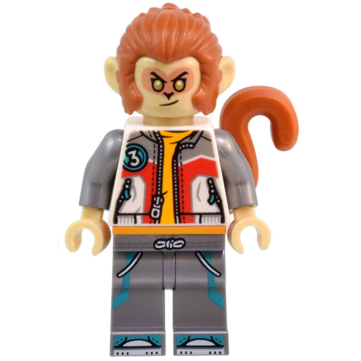 new LEGO Monkey King Minifig - White Jacket, Flat Silver Arms