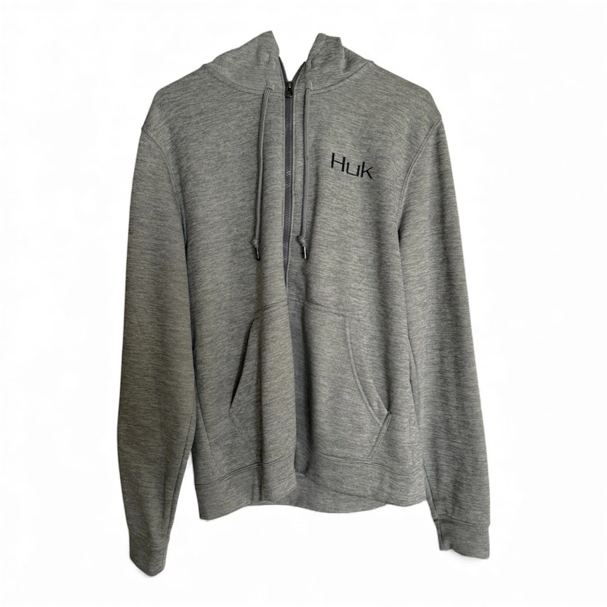 Huk Performance Fishing Men’s Zippered Hooded Jacket Grey (Size M)