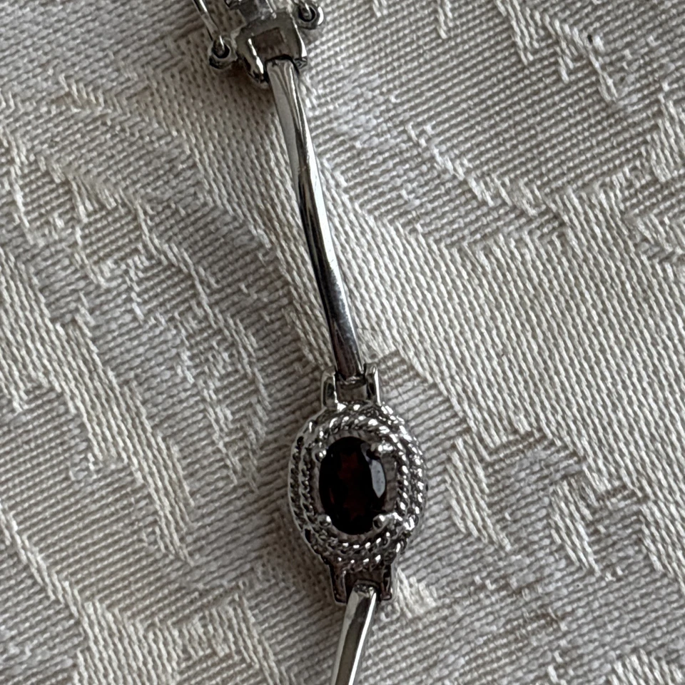 Joyería Lia Sophia BONITA 7 1/4" granate genuino amatista peridoto citrino plata Foto 2 de 4