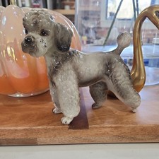Vintage Giftcraft Japan Ceramic Gray Poodle Figurine 5" Tall - As Is - Read
