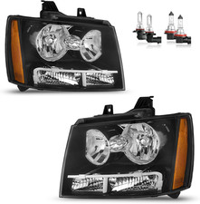 2007-14 Tahoe Suburban 1500 2500 Headlight Pair Halogen Compatible Replacement