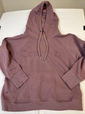 Calvin Klein Performance Womens Mauve Embroidered Logo Hoodie Sweatshirt Medium