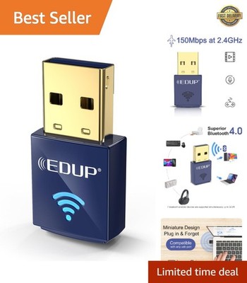 USB Bluetooth WiFi Adapter for PC, Bluetooth 4.0 Adapter, Wireless Nano USB N...
