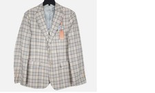 Tallia Men's Slim-Fit Plaid Blazer 40R, Tan 