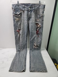 Vintage True Religion Size 30 Jeans Ripped Holes World Tour Straight D2