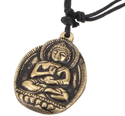 Handgefertigte Buddha Amulett, Kette, Kettenanhänger - Buddha - 5,5*3,5*0,2 cm