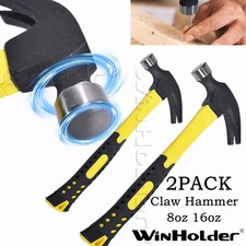 2PCS 8OZ 16OZ Claw Hammer Wooden Work Shaft Pin Nail Tack Small DIY Carpenter