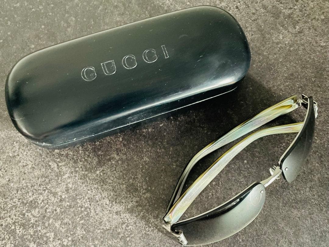 GUCCI Rimless Rectangular Sunglasses Grey Lens St… - image 2