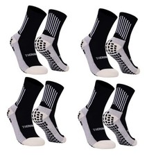 Soccer Grip Socks  Anti-Slip Performance Socks for Boys  Girls One Size Black