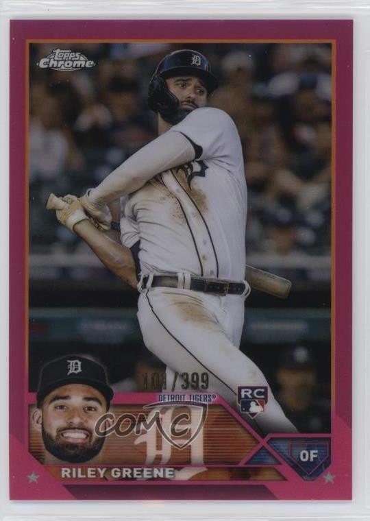 2023 Topps Chrome Magenta Refractor 101/399 Riley Greene #182 4f5