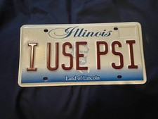 Turbo Supercharger Boosted Real Illinois License Plate Collectible I Use Psi