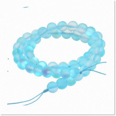 8mm Light Blue Frosted Glitter Gemstone Beads
