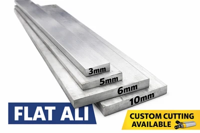 Aluminium Flat Bar Ali 3mm 5mm 6mm 8mm 10mm Thick All Sizes Cut to Length - Image 1 of 4
