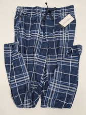 PERRY ELLIS Mens Plaid Knit Pajama Pants Dutch Blue Size Large 46 - NWT