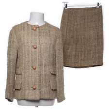 Business Kostüm, Größe: M, Braun, Tweed #xip