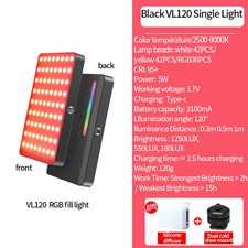 Ulanzi VL120 Full Color RGB Video Light 2500K-9000K LED Photography Lighting Dim